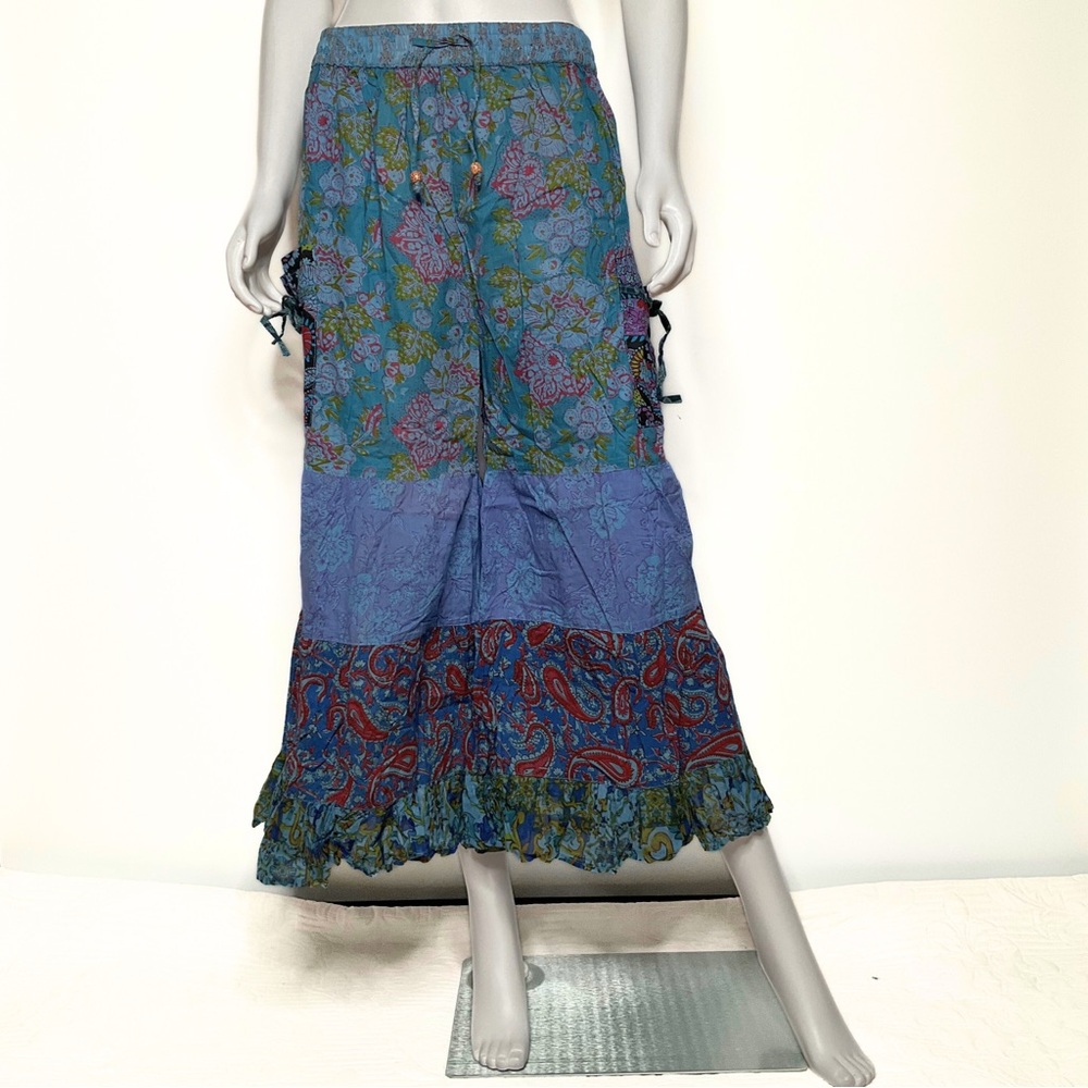 Hippie Forever Handmade Tiered Patchwork Capris Womens 1X Plus Enchanted Fairy